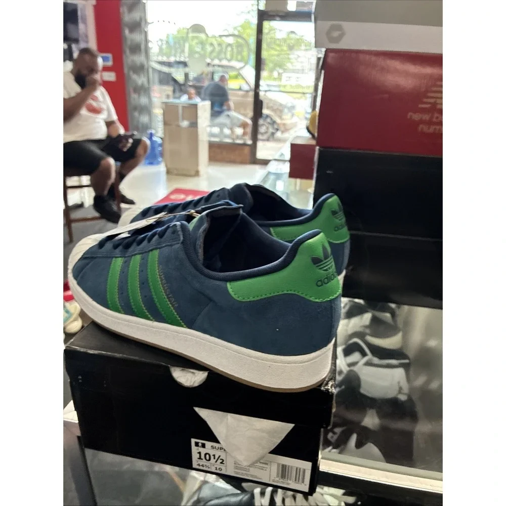 adidas Superstar ADV Mens Blue Green Sneakers Athletic Shoes JQ2098 Sz 10.5 NEW